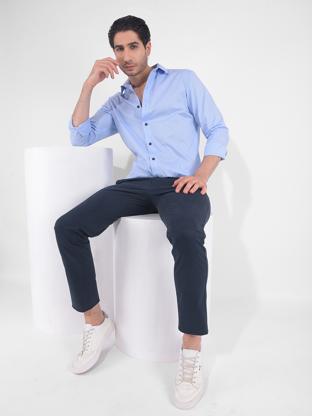 Numero Uno Men Checkered Blue Shirt